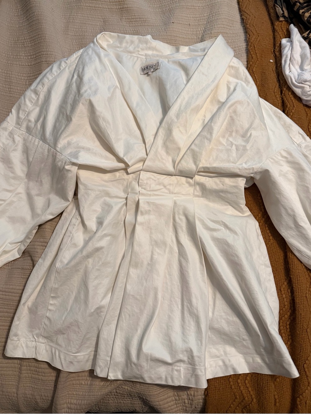 House of CB White Wrap-Front Blazer Jacket